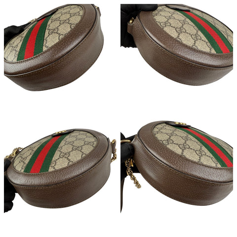 Gucci Ophidia Round Shoulder Crossbody Brown