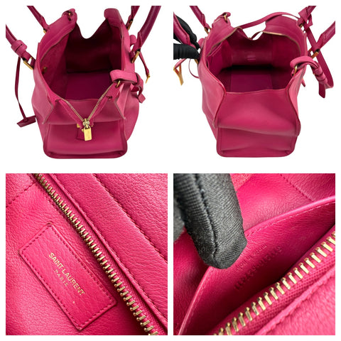 Saint Laurent Fuchsia Calfskin Leather Classic Medium Y Cabas Bag
