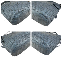 Bottega Veneta Intrecciato Blue Leather Shoulder Bag
