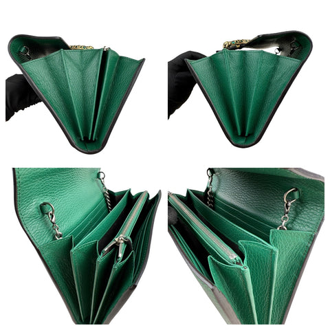 Gucci Dionysus Chain Wallet in Green Leather