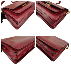 marni trunk medium leather shoulder bag red