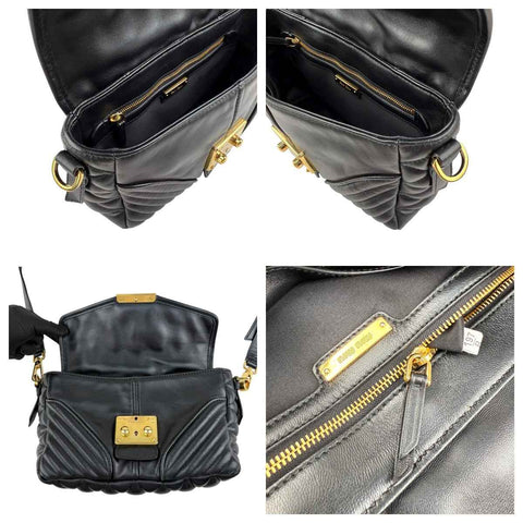 Miu Miu nappa matelassé biker shoulder bag