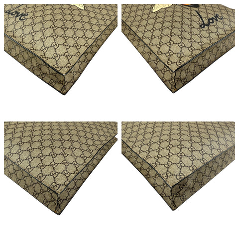 Pre-owned gucci-handbag-shoulder-bag-bee-print-brown-black