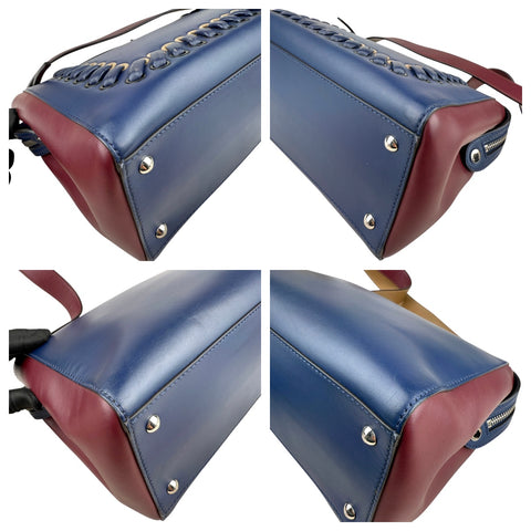 Fendi Dotcom Navy Leather Shoulder Bag