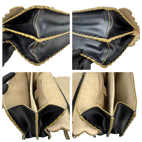 Fendi Dotcom Leather Shoulder Bag Black