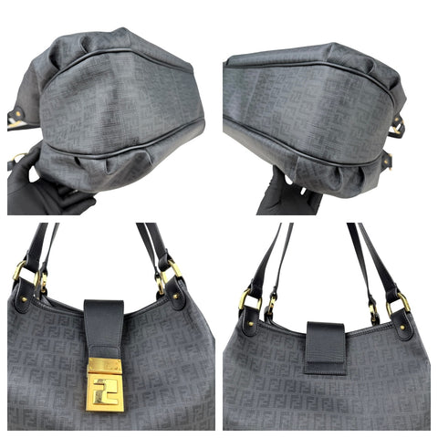 Fendi Black Zucca Coated Canvas Tote
