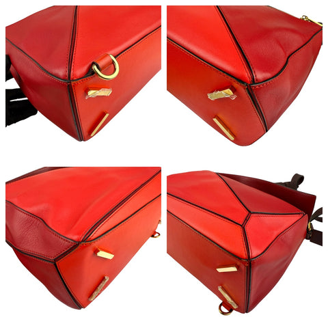 Loewe Puzzle Red Grained Calfskin Leather Medium Bag