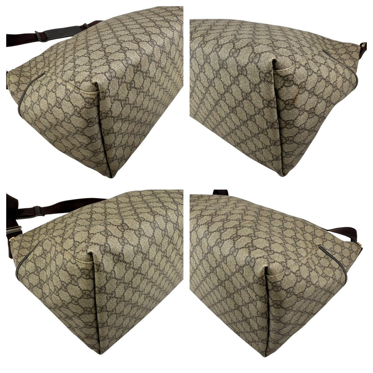 Pre-owned gucci beige gg supreme coated canvas baby diaper bag front