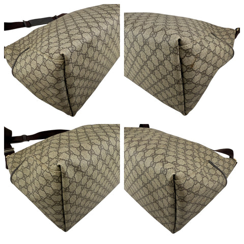 Pre-owned gucci beige gg supreme coated canvas baby diaper bag front