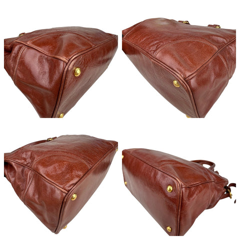 Prada Vitello Shine Tote Bag Palissandro