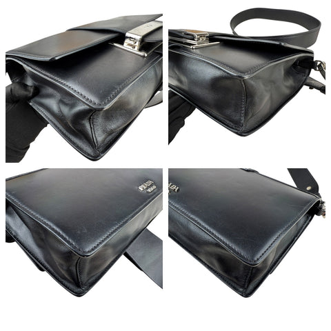 Prada City Calf Leather Metal Ribbon