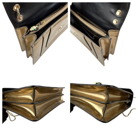 Bulgari Serpenti Forever Flap Cover in Metallic Leather