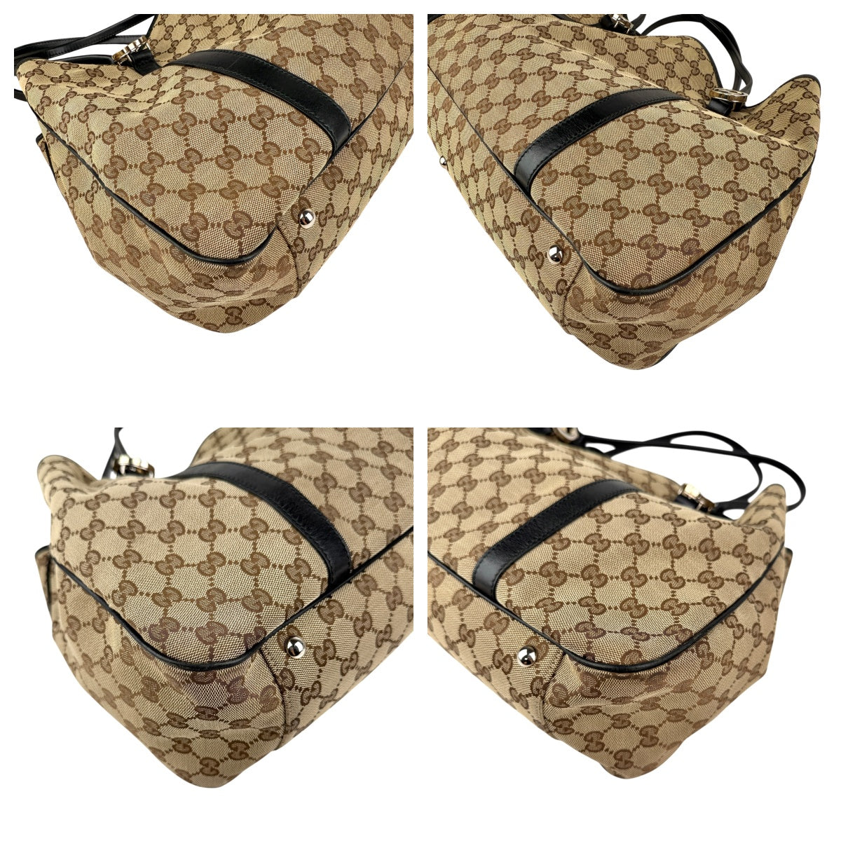 Pre-owned Gucci GG Twins Canvas Leather Tote Bag