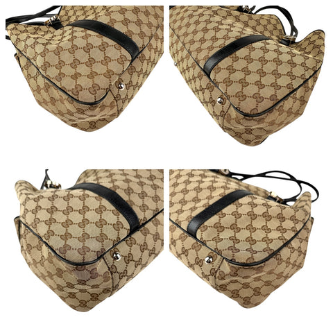 Pre-owned Gucci GG Twins Canvas Leather Tote Bag