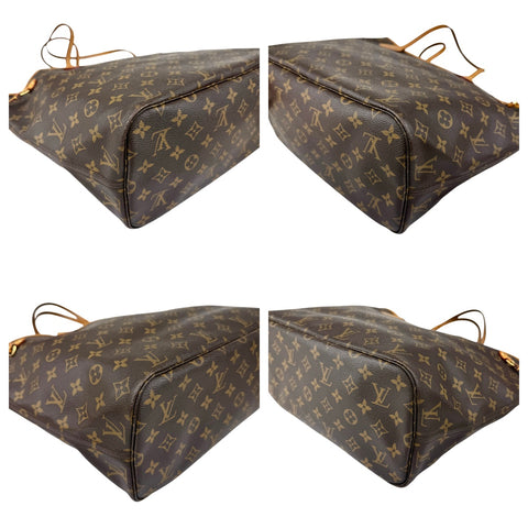 Pre-owned louis vuitton neverfull tote mm brown canvas monogram front