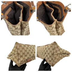 Pre-owned gucci-bamboo-monogram-large-tote-shoulder-bag