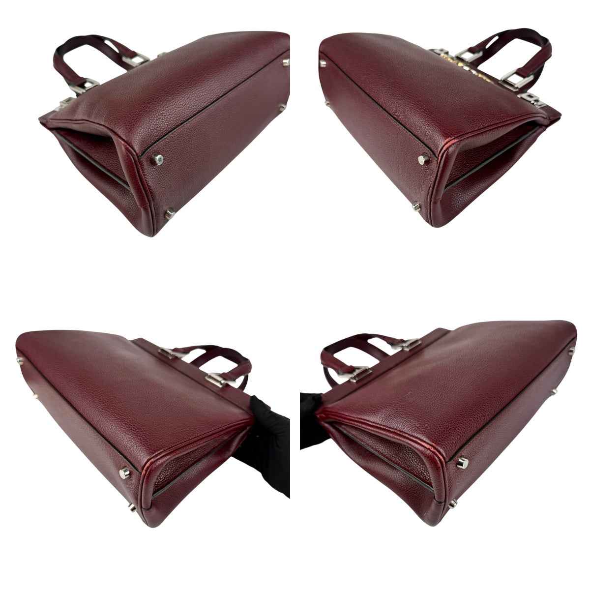 Gucci Burgundy Grainy Leather Zumi Tote Bag