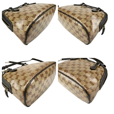Gucci Brown GG Crystal Canvas Dome Handbag Small