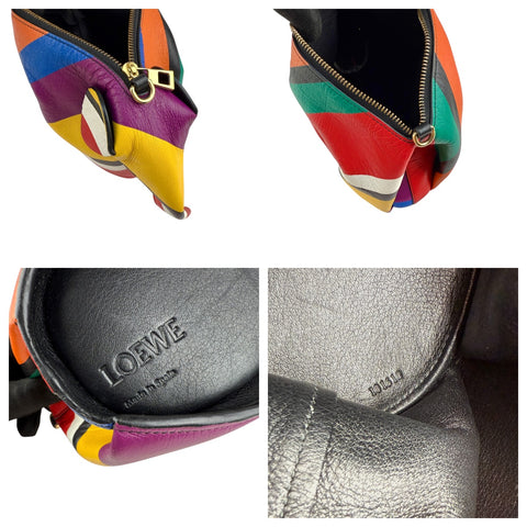 Loewe Multicolor Leather Mini Striped Elephant Crossbody Bag