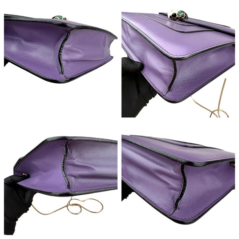 Bvlgari Calfskin Serpenti Crossbody Bag in Purple
