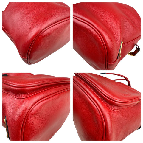 Prada Red Leather Bucket Bag