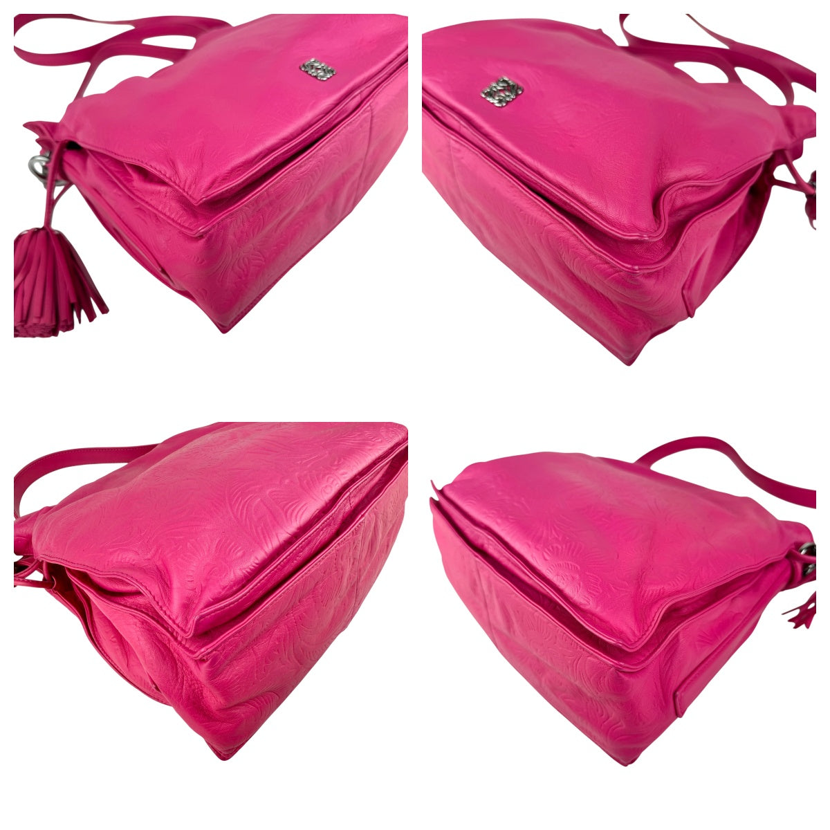 Loewe Pink Leather Flamenco Shoulder Bag