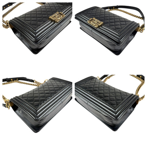 Chanel Black Quilted Leather Medium Boy Flap Bag