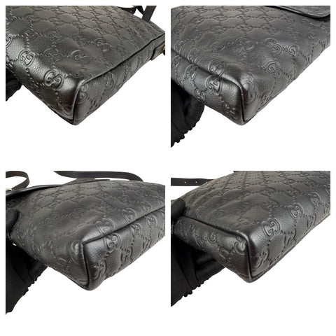 Gucci Men's Guccissima Messenger Bag Black