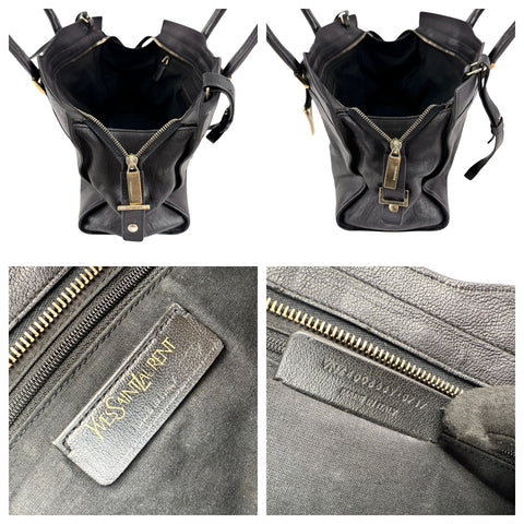 Yves Saint Laurent Black Calfskin Leather Cabas ChYc Bag