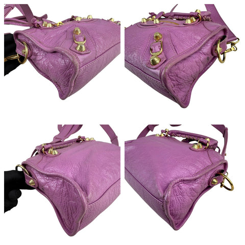 Balenciaga City Mini Barbie Pink Purple Motorcycle Bag