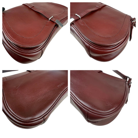 Prada Cognac Leather Flap Shoulder Bag