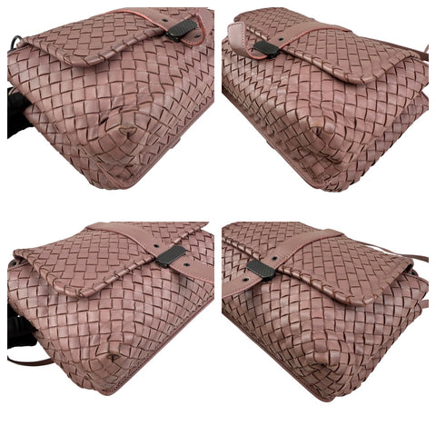 Bottega Veneta Leather Intrecciato Double Sided Flap Shoulder Bag