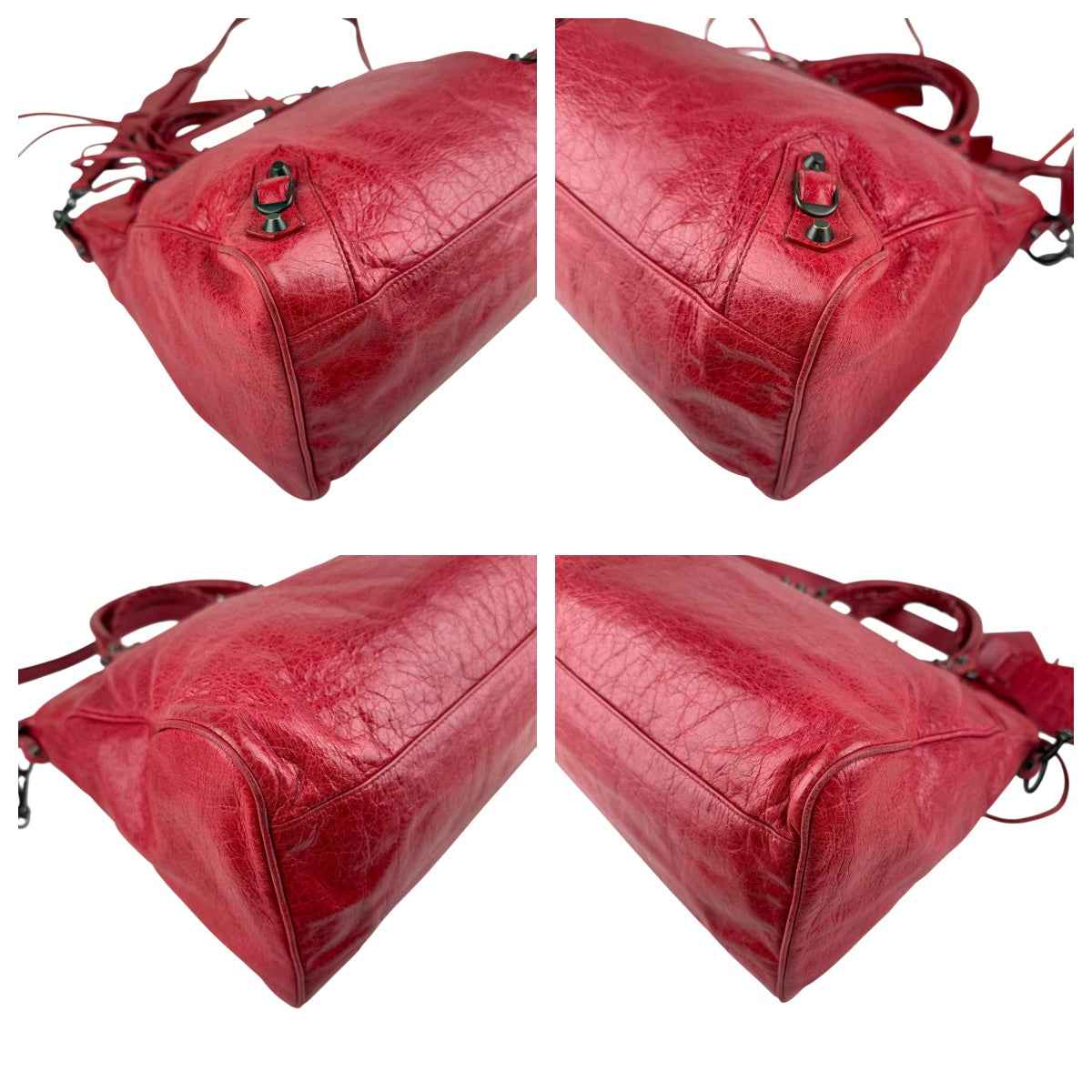 Balenciaga City Leather Shoulder Bag Red