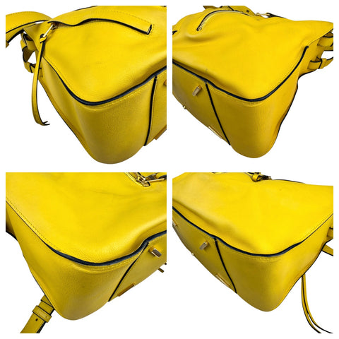 Loewe Hammock Shoulder Bag Handbag Yellow Leather Silvertone