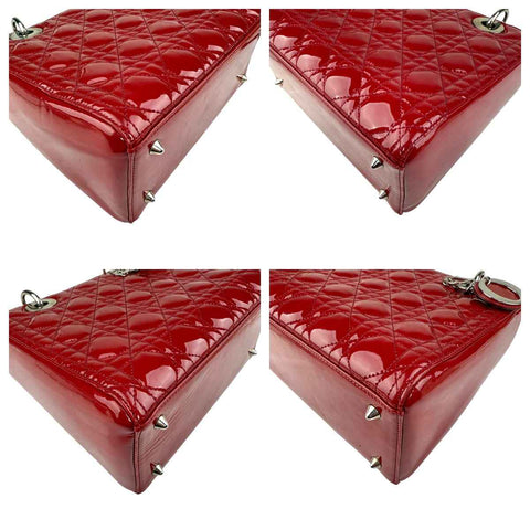 Christian Dior Lady Dior - Medium in Red, Cannage Quilted Patent