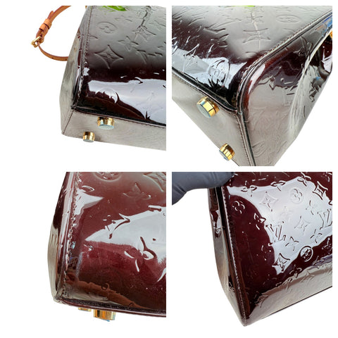 Louis Vuitton Monogram Vernis MM Handbag Dark red Purple