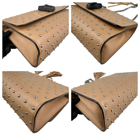 Gucci Studded Leather Miss Bamboo Shoulder Bag