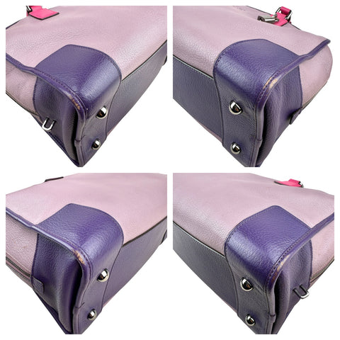 LOEWE Purple Tricolor Goatskin Amazona 36 Pink Handbags