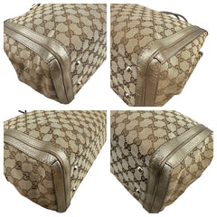 Pre-owned gucci-bella-beige-ebony-original-canvas-gg-tote-bag-front