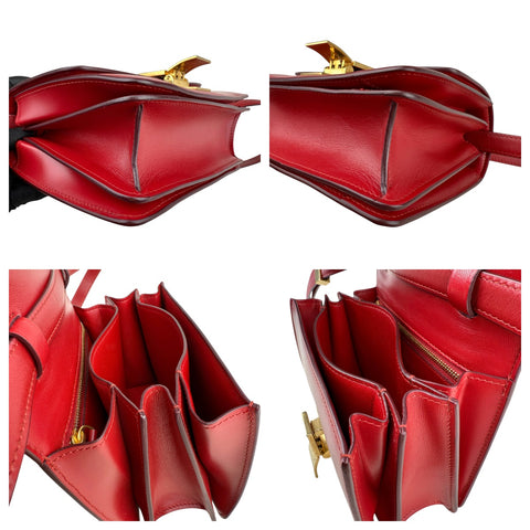Celine Red Leather Small Box Bag
