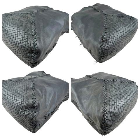 Bottega Veneta Black Nappa Intrecciato Leather Fringe large Shoulder Bag