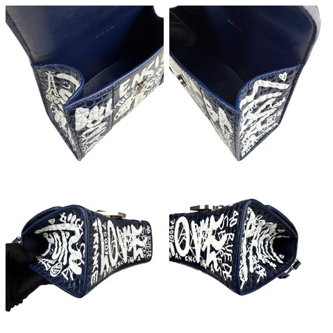 Balenciaga Hourglass Graffiti XS Black Shoulder Bag