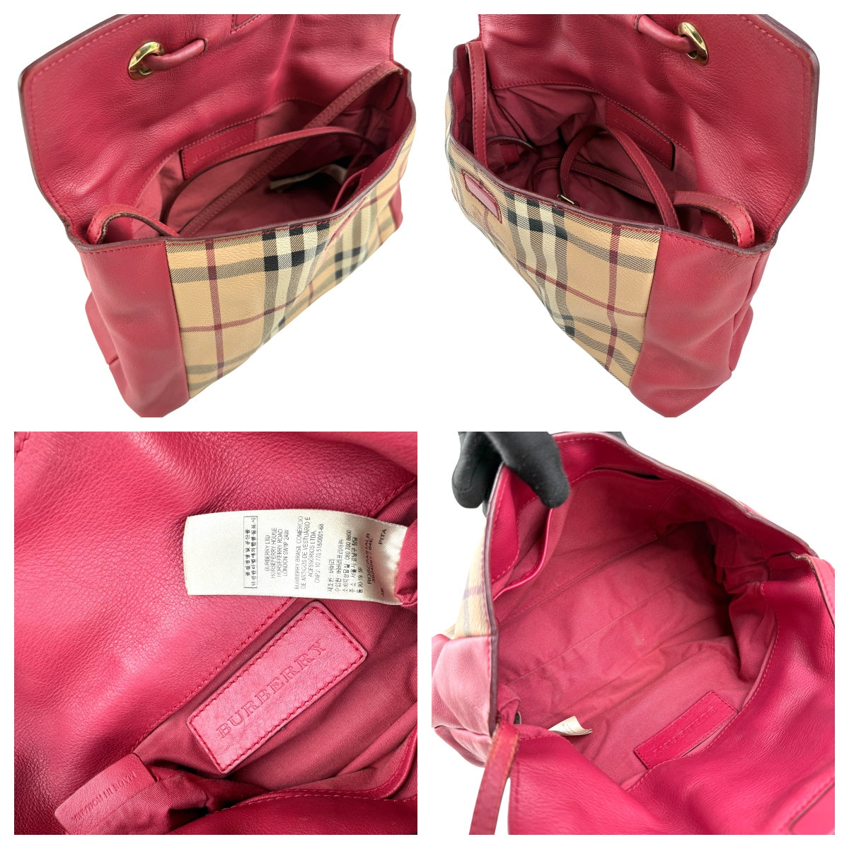 Burberry Pink Haymarket Check PVC and Leather Crossbody Bag
