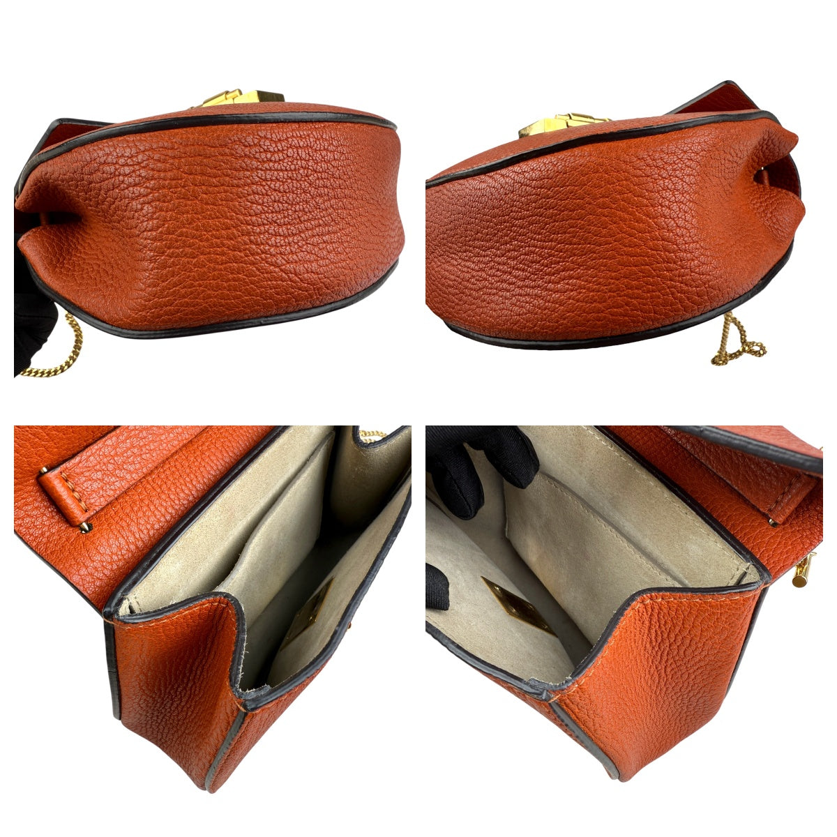 Pre-owned chloe-leather-drew-shoulder-bag-front