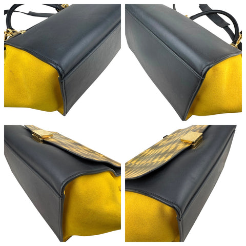 Celine Tricolor Trapeze Leather Shoulder Bag Leather Shoulder Bag Trapeze