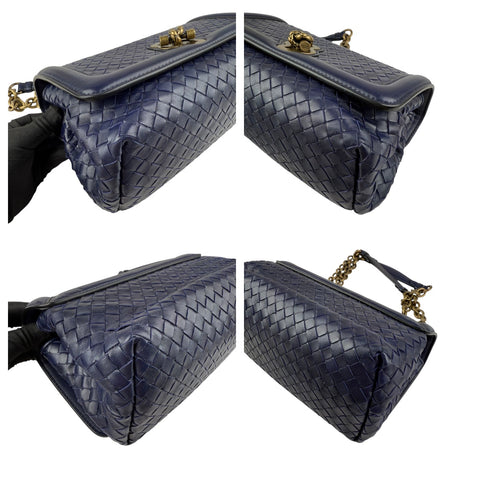 Bottega Veneta Blue Quilted Leather Olimpia Knot Shoulder Bag