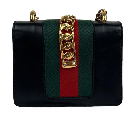 Gucci Sylvie Flap Chain Leather Crossbody Bag