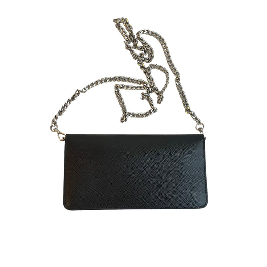 Prada Cahier Chain Leather Handbag Monochrome Wallet on Chain Embellished Saffiano Leather Small