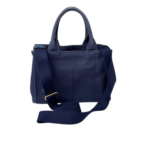 PRADA Canapa PM Hand Bag Canvas Navy Auth  handbag