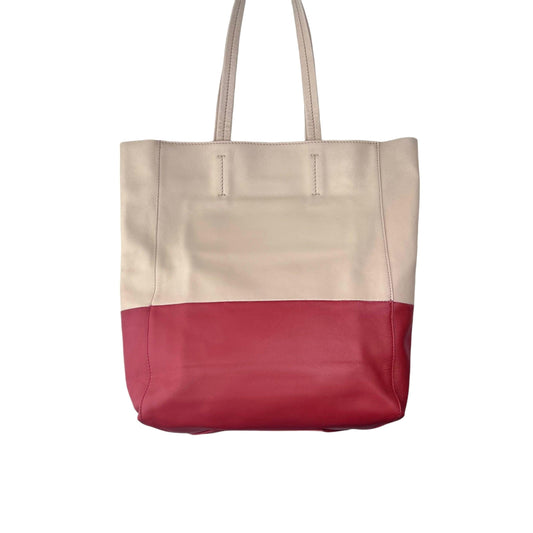 CELINE Horizontal Cabas Tote Bag Red Leather